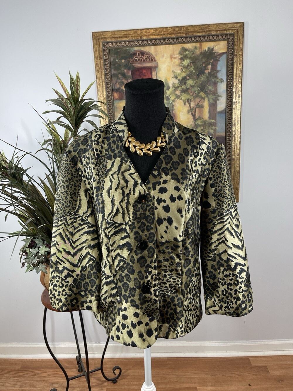 Prophecy Dress Womens Size 6 Animal Print Jacket Blazer Leopard Zebra Safari